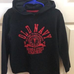 3/$15 - Old Navy Black/red hooded T-shirt